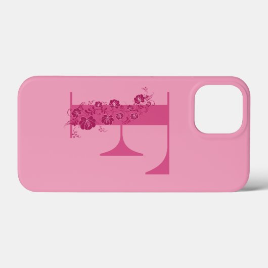 Monogram Floral Letter F iPhone Case (Rückseite (Horizontal))