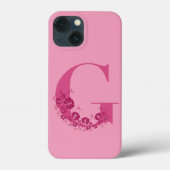 Monogram Floral Letter G iPhone Case (Rückseite)