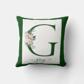 Monogram Floral Letter G Kissen (Rückseite)