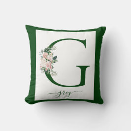 Monogram Floral Letter G Kissen