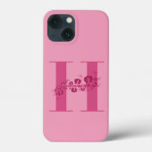 Monogram Floral Letter H iPhone Case (Rückseite)