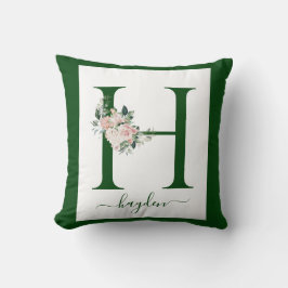 Monogram Floral Letter H Kissen