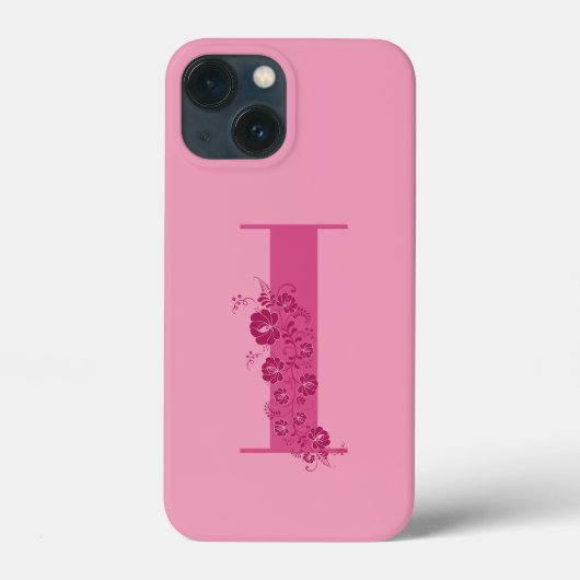 Monogram Floral Letter I iPhone Case (Rückseite)