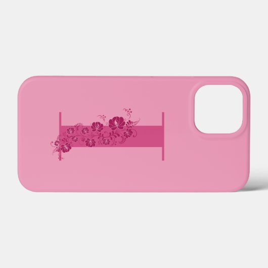 Monogram Floral Letter I iPhone Case (Rückseite (Horizontal))