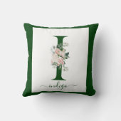 Monogram Floral Letter I Kissen (Rückseite)