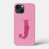Monogram Floral Letter J iPhone Case (Rückseite)