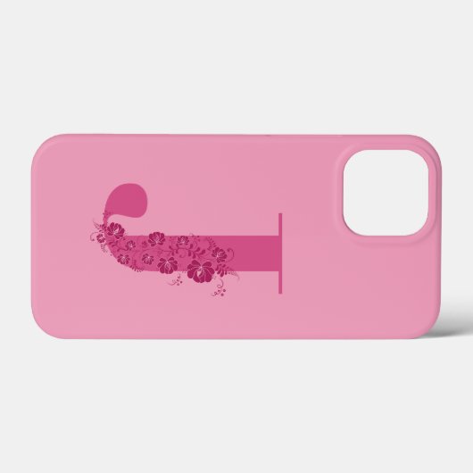 Monogram Floral Letter J iPhone Case (Rückseite (Horizontal))
