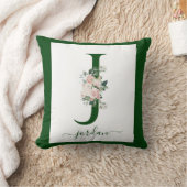 Monogram Floral Letter J Kissen (Decke)