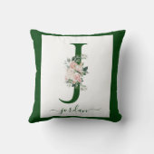 Monogram Floral Letter J Kissen (Rückseite)
