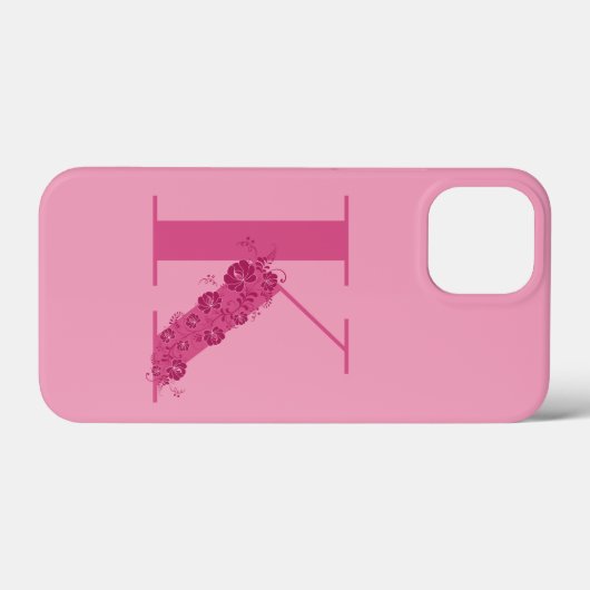 Monogram Floral Letter K iPhone Case (Rückseite (Horizontal))