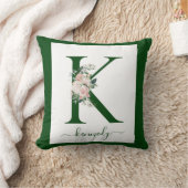 Monogram Floral Letter K Kissen (Decke)
