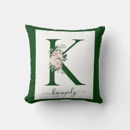 Monogram Floral Letter K Kissen