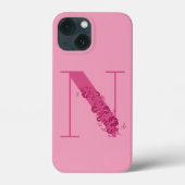 Monogram Floral Letter N iPhone Case (Rückseite)