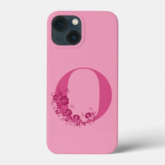 Monogram Floral Letter O iPhone Case (Rückseite)