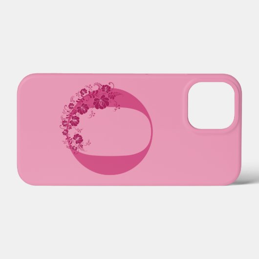 Monogram Floral Letter O iPhone Case (Rückseite (Horizontal))