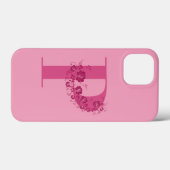 Monogram Floral Letter P iPhone Case (Rückseite (Horizontal))