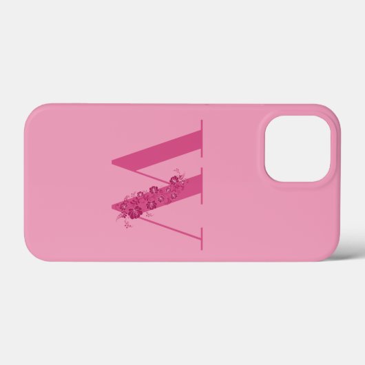 Monogram Floral Letter W iPhone Case (Rückseite (Horizontal))