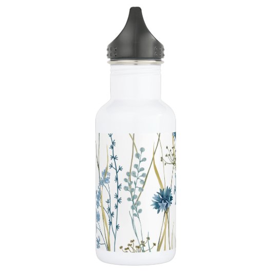 Monogram Floral Light Blue Edelstahlflasche (Links)
