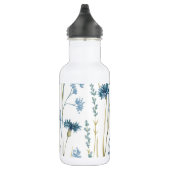 Monogram Floral Light Blue Edelstahlflasche (Rechts)