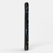 Monogram Floral Light Blue & Gold auf Black Case-Mate iPhone Hülle (Hinten/Rechts)