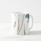 Monogram Floral Light Blue Gold auf Weiß Kaffeetasse (VorderseiteRechts)