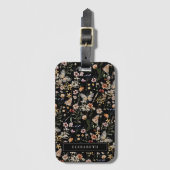 Monogram Floral Luggage Tag Gepäckanhänger (Vorderseite Vertikal)