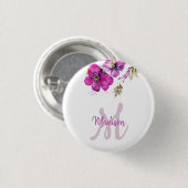 Monogram Floral Magenta Button (Vorne & Hinten)