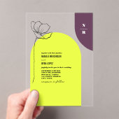 Monogram Floral Neon + Pum Geometric Wedric Acryleinladungen (Insitu (Handheld))