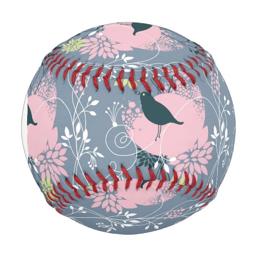 Monogram Floral Pattern Baseball (Vorderseite)