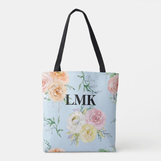 Monogram Floral Pattern Tasche (Rückseite)