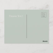 Monogram Floral Pink Gold Aquarell Danke Postkarte (Rückseite)