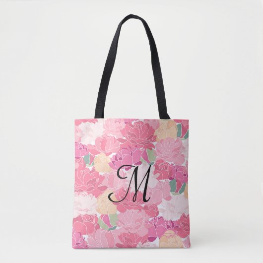 Monogram Floral Print Toag Tasche (Vorderseite)
