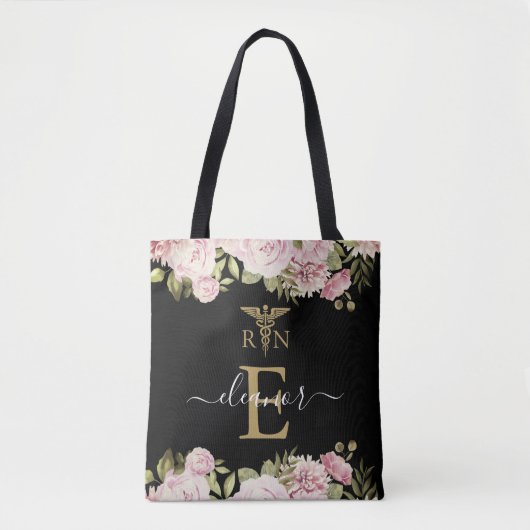 Monogram floral Registered Nurered Abschluss T Tasche (Vorderseite)