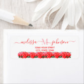 Monogram Floral Rose Elegantes Rücksendeadresse-Et (Insitu)