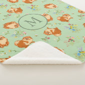 Monogram Floral Spitz Muster Minze Green Sherpadecke (3/4)