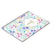 Monogram Floral Watercolour Spiral Notebook Notizblock (Linke Seite)