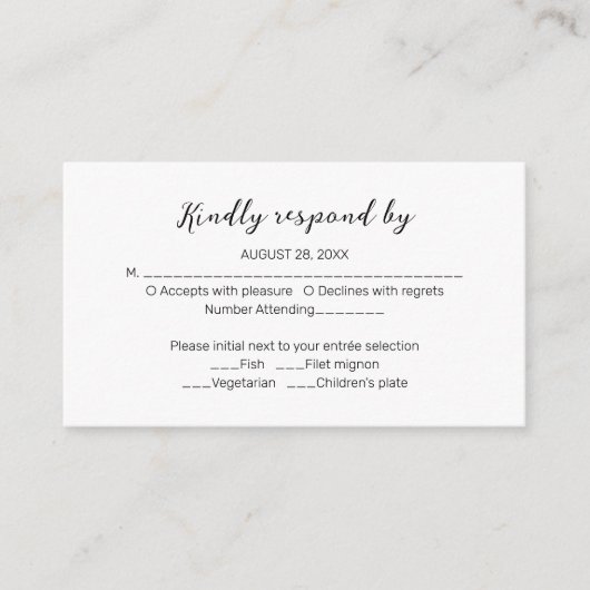 Monogram Floral Wedding RSVP Enclosure Card Begleitkarte (Vorderseite)