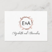 Monogram Floral Wedding RSVP Enclosure Card Begleitkarte (Rückseite)