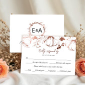 Monogram Floral Wedding RSVP Enclosure Card Begleitkarte