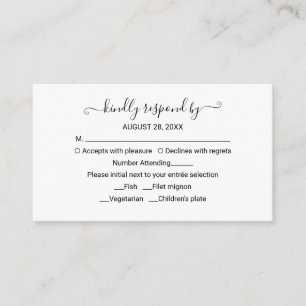 Monogram Floral Wedding RSVP Enclosure Card Begleitkarte