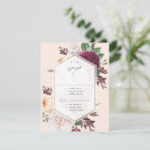 Monogram Floral Wedding RSVP Karte (Stehend Vorderseite)