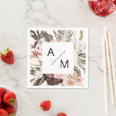 Monogram Floral Wedding  Serviette (Beispiel)