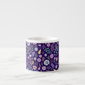Monogram Floral Whimsical Boho Espresso Tasse (Vorderseite)