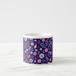 Monogram Floral Whimsical Boho Espresso Tasse