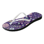 Monogram Floral Whimsical Boho Muster Flip Flops Badesandalen (Schrägansicht)