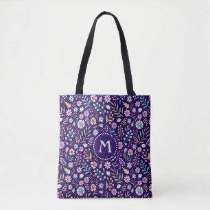 Monogram Floral Whimsical Boho Muster Toe Bag Tasche