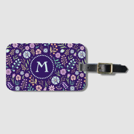 Monogram Floral Whimsical Boho Pattern Gepäckanhän Gepäckanhänger