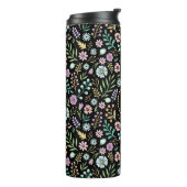 Monogram Floral Whimsical Boho Thermal Tumbler Thermosbecher (Nach links gedreht)