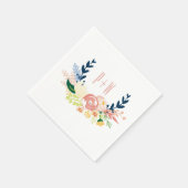 Monogram Floral Wreath | Cocktail Napkin Serviette (Ecke)