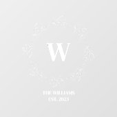 Monogram Floral Wreath Family Café Office Fensteraufkleber (Blatt)